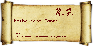 Matheidesz Fanni névjegykártya