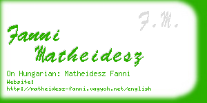 fanni matheidesz business card